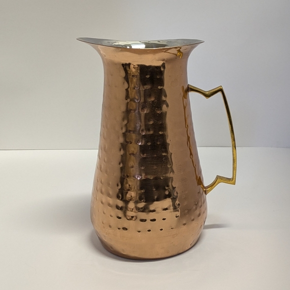 Copper Outside with Silver Inside Pier One Imports Pitcher in Good Condition - Picture 1 of 6